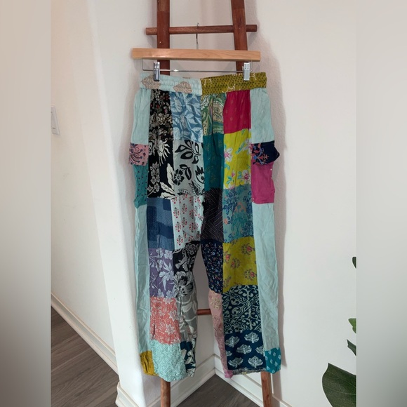 Patchwork Wide Leg Pants - Picture 2 of 4